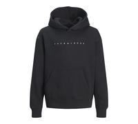 JACK & JONES Boys Jjestar Jj Noos Jnr Hooded Sweatshirt, Black/Fit: Loose, 176 UK