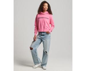 Sweatshirt court droit à capuche femme Superdry Core Sport Pink M