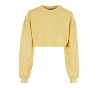 Sweatshirt crop embroidered with flowers large sizes woman Urban Classics Jaune 5XL