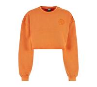 Sweatshirt crop embroidered with flowers large sizes woman Urban Classics Orange 5XL