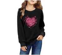 Sweatshirt Cropped Jumper for Girls Cute Printed Long Sleeves Sweatshirts Casual Crew Neck Fall Winter Pullover Tops Toddler Clothes Casual Comfy Fleece Jumper School Warm Teen Girl Coat