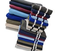 Sweatshirt Fabric,Brushed Back Fleece Hoddie Jersey + Matching Knit Rib Waistband Cuffs & Neck Bands Striped Ribbing, UPCYCLED Yarns,Neotrims. Navy Blue, 3 Components Set