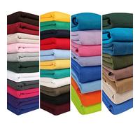 Sweatshirt Fabric & Matching Knit Rib for Trimming;Brushed Fleece Back Hoddie Jersey Material,European and School Approved Standard,35 Colours,Neotrims UK. [Dusky Sky Blue, 1 Meter (Rib Only)]