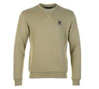 Belstaff Mens Crew Neck Sweatshirt With Logo Patch - Fatigue Green - Fatigue Green - M