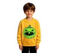 Sweatshirt for Boys Age 1-10 Years Glow in The Dark Sweatshirt for Boys Halloween Ghosts Pumpkins Print Pullover Autumn Winter Warm Clothes Graphic Jumper Tops Yellow