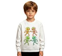 Sweatshirt for Boys Age 1-10 Years Graphic Crewneck Sweatshirts Autumn Winter Glow in The Dark Ghosts Pumpkins Print Sweatshirt Warm Pullover Jumper Tops White