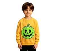 Sweatshirt for Boys Age 1-10 Years Halloween Costume Sweatshirt for Boys Glow in The Dark Ghosts Pumpkins Print Pullover Tops Autumn Winter Warm Jumper Clothes Yellow