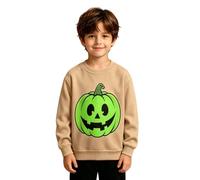 Sweatshirt for Boys Age 1-10 Years Halloween Costume Sweatshirt for Boys Glow in The Dark Ghosts Pumpkins Print Pullover Tops Autumn Winter Warm Jumper Clothes Khaki
