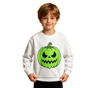 Sweatshirt for Boys Age 1-10 Years Halloween Graphic Sweatshirt for Boys Glow in The Dark Ghosts Pumpkins Print Pullover Tops Autumn Winter Warm Jumper Clothes White