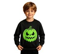 Sweatshirt for Boys Age 1-10 Years Halloween Graphic Sweatshirt for Boys Glow in The Dark Ghosts Pumpkins Print Pullover Tops Autumn Winter Warm Jumper Clothes Black