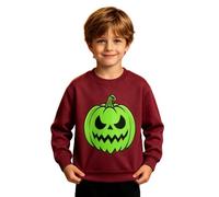 Sweatshirt for Boys Age 1-10 Years Halloween Graphic Sweatshirt for Boys Glow in The Dark Ghosts Pumpkins Print Pullover Tops Autumn Winter Warm Jumper Clothes Red