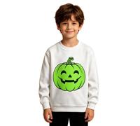 Sweatshirt for Boys Age 1-10 Years Halloween Sweatshirt Glow in The Dark Ghosts Pumpkins Print Pullover Fall Winter Warm Long Sleeve Crew Neck Jumper Tops White