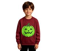 Sweatshirt for Boys Age 1-10 Years Halloween Sweatshirt Glow in The Dark Ghosts Pumpkins Print Pullover Fall Winter Warm Long Sleeve Crew Neck Jumper Tops Red