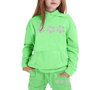 Sweatshirt For Kids Unisex 2 Piece Oversized Outfit Long Sleeve Pullover Jogging Suit Joggers Set Baseball Plain Top Bottoms Y2K Letter Print Preppy Clothes Sport Streetwear Age 5-14 Years
