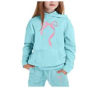Sweatshirt for Kids Unisex Top+Bottom Fashion Letter Print Activewear Casual Girls Boys Oversized Outfit Long Sleeve Hooded Winter Outfits Hoodie and Trousers Light Blue