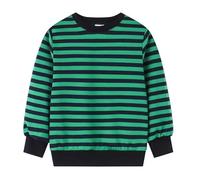 Sweatshirt for Little Girls Stripe Printed Long Sleeves Tops Casual Fleece Jumper Crew Neck Oversized Pullover Toddler Clothes Casual Comfy Fall Winter Warm Sweatshirts Kids Coat
