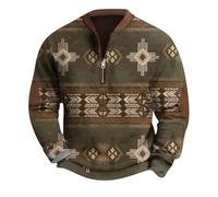 Sweatshirt for Men, Mens Quarter Zip Sweatshirt Polar Pullover with Turtleneck and Warm Soft Top UK Knitted Sweater Men Winter Work Jackets Clothes (3XL, Army Green)