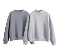 Sweatshirt For Women 2 Pack, Fleece Plain Loose Fit Pull On Sweatshirts Casual Mock Neck Pullover Tops Long Sleeve Fall Sweaters Ladies Shirt Casual Easy Solid Color Long-Sleeves Round Neck