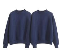 Sweatshirt For Women 2 Pack, Plain Loose Fit Pull On Sweatshirts Casual Mock Neck Pullover Tops Long Sleeve Fall Sweaters Ladies Shirt Casual Easy Solid Color Long-Sleeves Round Neck
