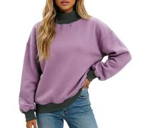 Sweatshirt For Women Uk,Sweatshirt With Split Collar Casual Hoodless Pullover For Everyday Comfort And Modern Style