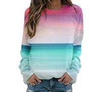 Sweatshirt For Women Uk,Women Casual Color Striped Gradient Print Long Sleeve Pullover Hoodie