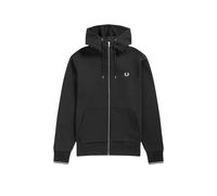 Fred Perry Mens Zip Through Contrast Tipped Hoodie - Colour: Core 198 Black - Size: Small