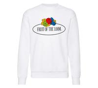 Sweatshirt Fruit of the Loom Vintage Large Logo Print Blanc 2XL