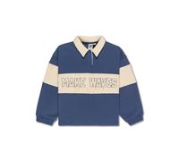 Roxy Iconic Waves - Girls 4-16 Blue Colour Block Shirt Collar Sweatshirt