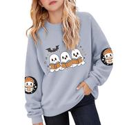 Sweatshirt Girls Oversize Halloween Pullover Children Girls Comfortable Crew Neck Without Hood Jumper Children Fashionable Casual Funny Ghost Sweat Jacket For Teenager Costume