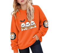Sweatshirt Girls Oversized Halloween Jumper Kids Girls Comfortable Crew Neck Without Hood Jumper Children Fashionable Casual Funny Ghost Sweat Jacket For Teenager Costume