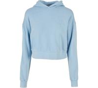 Sweatshirt hooded court terry cloth embroidered with flowers woman Urban Classics Bleu XL