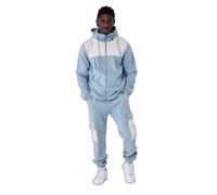 Sweatshirt hooded zip-up bimaterial Project X Paris Nid D'Abeille Bleu M
