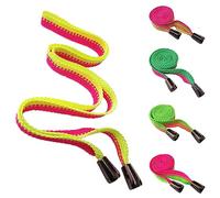 Sweatshirt Hoodie Drawstring Cord with Gunmetal Metal Toggle Tip Ends. 15mm Width Flat Trim. Hoody Replacement Drawstring. Bright Neon Colours [Multicolored, 1 Meter + 2 Toggles]