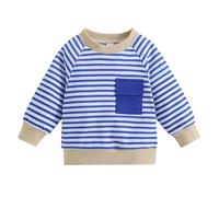 Sweatshirt Jumper Little Girls Stripe Printed Long Sleeves Tops Casual Fleece Jumper Crew Neck Oversized Pullover Toddler Clothes Casual Comfy Fall Winter Warm Sweatshirts Kids Coat