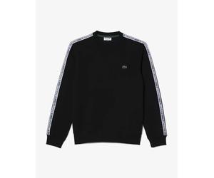 Sweatshirt Lacoste Mens Black Pullover Round Neck Top With Logo - Size L