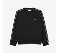 Sweatshirt Lacoste Mens Black Pullover Round Neck Top With Logo - Size M