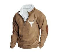 Sweatshirt Men Smart Casual Fleece Lined Jumpers 1/4 Zip Pullover with Elbow Patch Long Sleeve Stand Collar Sweatshirts Colour Blocking Classic Fit Sweaters Work Fleece Jumper
