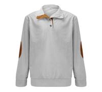 Sweatshirt Men's Corduroy Pullover, Long Sleeve Shirt Men's Without Hood Long Sleeve Casual Henley T-Shirt Sport Sweater Stand-Up Collar Jumper Top 1/4 Button Work Jumper Waffle Cardigan Business