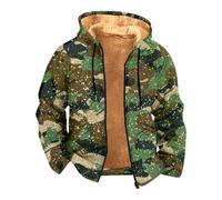 Sweatshirt Men's Cotton XL Hoodie Men's Black Regular Fit Pullover Thick Hoodie Plus Velvet Winter Coat Long Sleeve Hooded Coat Autumn Printed Sweater Camouflage Sports Top, Green, L