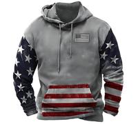 Sweatshirt Men's Hooded Grey Pullover Men's Vintage Sweat Pullover Half Zip Streetwear Colour Block Denim Jacket Stand-Up Collar Jacket Denim Printed Hoodie Ethnic Hoodie Autumn Transition Coat, a, XS