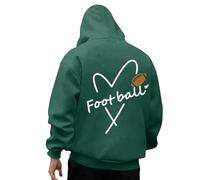 Sweatshirt Men's Oversize Hoodie Back Print Hoodie Pullover Jogging Rugby Print Hoodie Cotton Sports Tops with Hood and Pockets Y2K Hoodie Long Sleeve for Autumn, A Dark Green, XXL