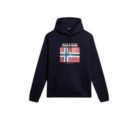 Sweatshirt Napapijri B-Guiro Hoodie Man Cotton Blue Navy
