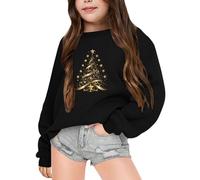 Sweatshirt No Hood Christmas for Kids, Christmas Jumper for Teenage Girls Cute Reindeer Pullover Toddler Xmas Jumper Long Sleeve Santa Top Fall Outfits Winter Clothes for Children