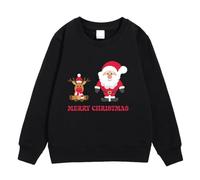 Sweatshirt No Hood Christmas for Kids, Christmas Jumpers for Kids Girls Crewneck Sweater Long Sleeves Cosy Xmas Jumper Loose Cute Cartoon Casual Sports