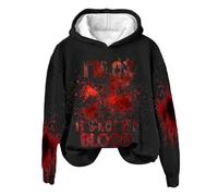 Sweatshirt Oversized Word Graphic Sweatshirts for Women I'M Ok It's Not My Blood Sweatshirt Sarcastic Halloween Humour Pullover Hoodie Soft Printed Shirt Women Sweatshirt Hoodie Set, black, XL