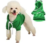 Sweatshirt Puppy Sweaters Coats Cute Green Frog DogWarm Jacket Pet Cold WeatherHooded Outfit Outerwear fDogs Cats XS Frog…