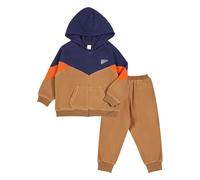 Sweatshirt Set for Kids Fashion and Pants Boys Girls Outwear Relaxed Fit, Machine Wash Comfy Loungewear Activewear Hoodies Trousers 2Pc Outfits Casual Jumper Joggers Khaki