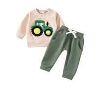 Sweatshirt Set for Kids Fashion and Pants Hoodies Top Clothes Relaxed Fit, Machine Wash Comfy Loungewear Activewear 2 Piece Fall Winter Childrens Girls Boys Beige