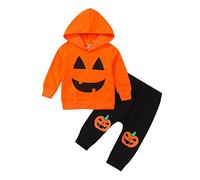 Sweatshirt Set for Kids Hoodie Trousers 2Pcs Hoodies and Joggers Clothes Sets Girls Boys Unisex Casual Cotton Track Suit Jogging 2Pc Outfits Y2K Activewear Orange