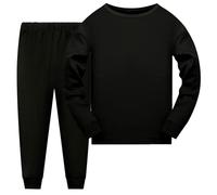 Sweatshirt Set for Kids Hoodie Trousers 2Pcs Long Sleeve Relaxed Fit, Machine Wash Sportswear Clothing Gaming Gifts Boys Casual Jumper and Joggers Black